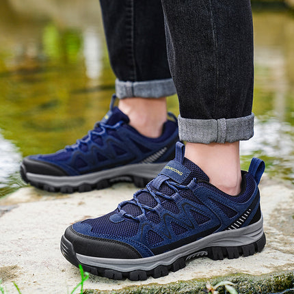 Summer Men's Shoes Breathable Mesh Outdoor Casual Low-top Hiking Mountaineering Sneakers Non-slip Wear-resistant Mesh Shoes Men's Spring