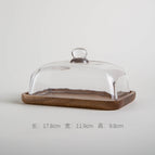 Acacia wood + glass
