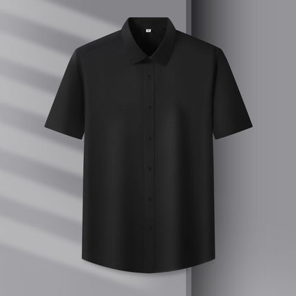 Counter Men's and Women's Summer Natural Modal Short-Sleeved White Shirt, No-Iron, Anti-Wrinkle, High-End Cool Cloud Shirt