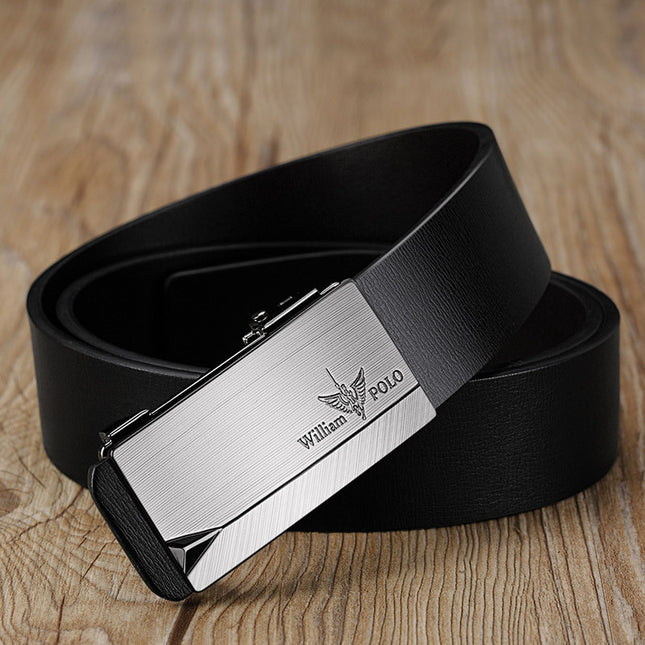 Emperor Paul Belt Men's Genuine Leather Belt Alloy Buckle Waistband Guangzhou Belt Men's High-End Wholesale