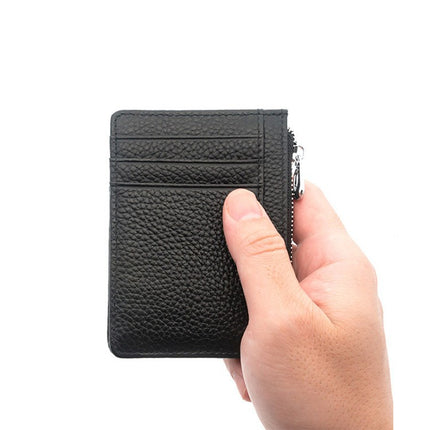 Double-sided Driver's License Multi-card Slot Genuine Leather Zipper Card Bag Top Layer Cowhide Men's Thickened Light Luxury Women's Small Coin Purse Case