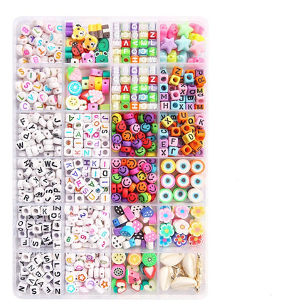 Cross-Border Bucket Beads DIY Accessories Kidsren's Pony Beads DIY Bracelet Jewelry Accessories Material Package Full Set