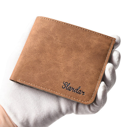 Card Holder Wallet Integrated Men's Ultra-thin Short Wallet Soft Leather Wallet Lightweight Simple Multi-card Bits for Students