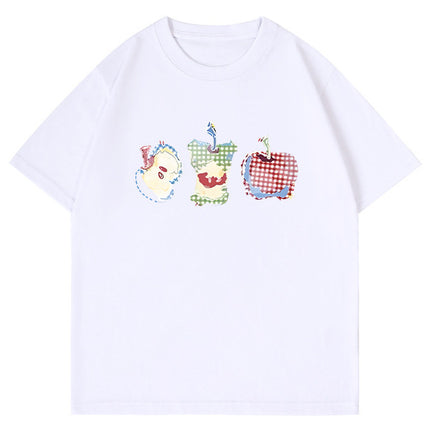 American-Style Pure Cotton Short-Sleeve T-Shirt for Women, Summer 2026 New Design, Student Loose and Casual Style, Regular Shoulder Half-Sleeve Top