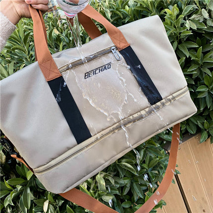New Travel Bag Large Capacity Boarding Duffel Bag Cover Tie Rod Travel Gym Bag Cross-border Dry and Wet Separation Shoe Bin Bag