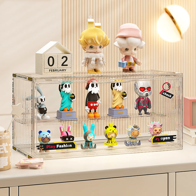 High-definition transparent container container style hand-held toy partition storage box two-dimensional animation peripheral dust rack