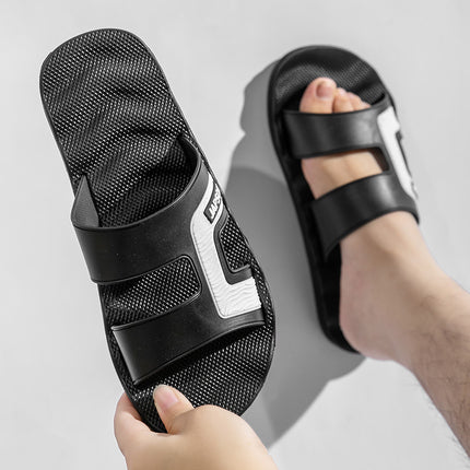 Large Size Men's Slippers Men's Sandals and Slippers for Outer Wear Massage One-Word Thick Bottom Non-Slip Household Bathing Sandals for Summer for Youth