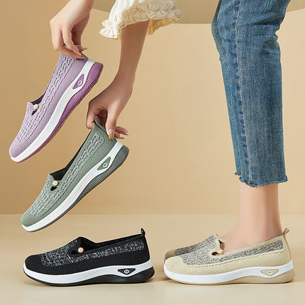 Women's Shoes 2026 Spring Casual Women's Shoes Cross-Border Temu Soft-Soled Lightweight Single Shoes Women's Elderly Shoes Breathable Mom Shoes