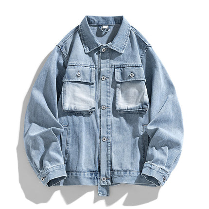 2024 autumn Denim jacket new distressed washed Denim jacket coat can be opened