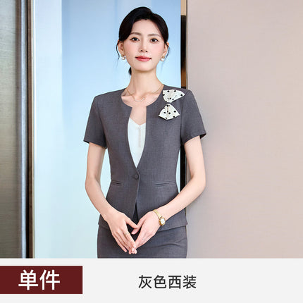 Stewardess Professional suit Women's Summer Suit Dress Dress Female Teacher Sales Department Hotel Front Desk Work Clothes Uniform