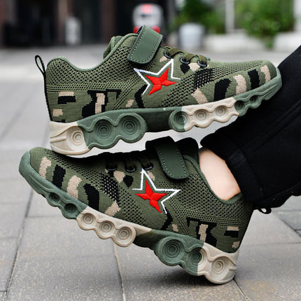 Summer Camp Children's Military Training Camouflage Activity Shoes Boys' Shoes 2025 New Double Mesh Breathable Student Cross-Border Hot Item