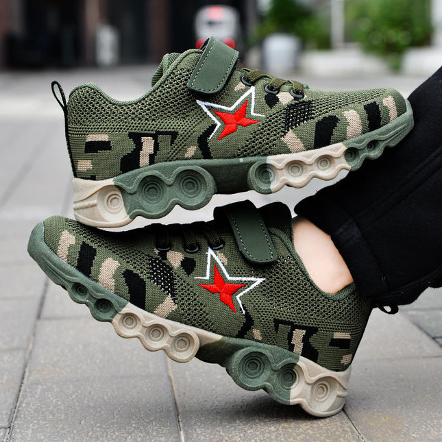 Summer Camp Children's Military Training Camouflage Activity Shoes Boys' Shoes 2025 New Double Mesh Breathable Student Cross-Border Hot Item