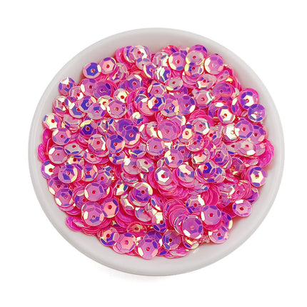 6MM round curved surface hole PVC sequins jewelry accessories concave and convex surface wholesale flat bottom hexagonal sewing clothing beads