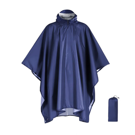 Outdoor Adult Poncho Raincoat for Hiking, Mountaineering, Fishing, Camping, Multifunctional 3-in-1 Tarp Ground Sheet Poncho