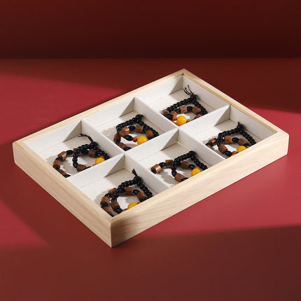 Solid wood watch tray earrings rack ring tray household jewelry rack storage tray bracelet rack stall jewelry display stand