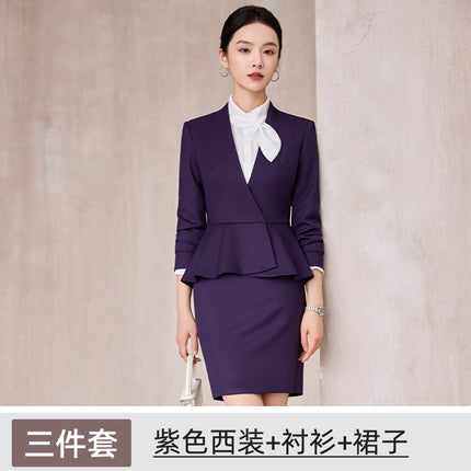 Business Attire, Goddess Style, Long-Sleeved Beauty Salon Front Desk, Fashion Hotel Manager, Sales Department, Jewelry Store Work Clothes