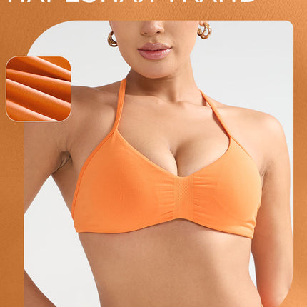Cross-Border Large Size Halterneck Sports Bra High-Intensity Beautiful Back Sling Sports Bra All-In-One Sports Vest Chest Pad