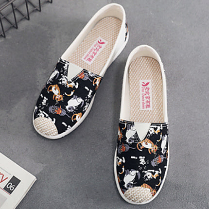 Spring and Summer New Women's Shoes Old Beijing Cloth Shoes Single-layer Shoes Middle-aged and Elderly Casual Internet Celebrated Canvas Shoes Non-slip Soft-soled Fisherman Shoes