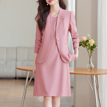 Business Dress Women's Suit 2024 New Autumn Thick Small Suit Elegant Work Clothes Suit Skirt dress