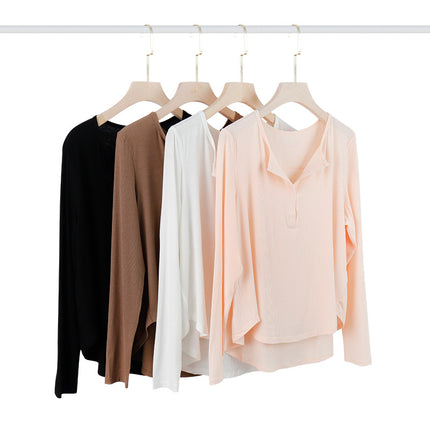 Summer New Style Yoga Top Long-Sleeved Women's Ribbed Loose Blouse Quick-Drying Running Sports Long-Sleeved Quick-Drying T-Shirt for Women