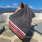 M275-01 maze stripes-red and black / 180*90cm