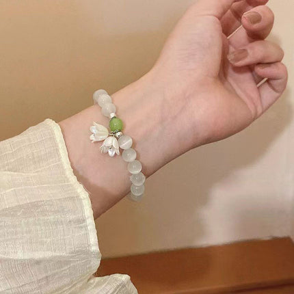 Bracelet Jewelry Cat's Eye Stone Crystal Butterfly Women's Bracelet Imitation Gray Moonlight Versatile Stylish Trendy Student Gift Starry