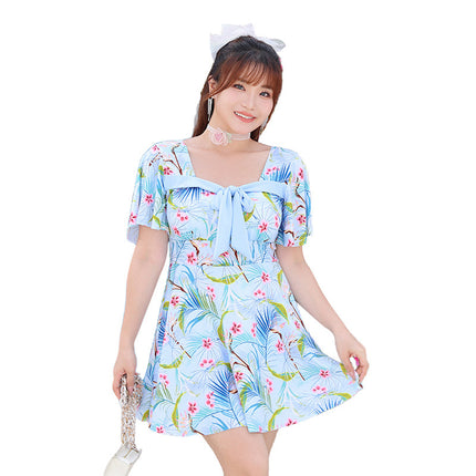 New Women's Beach Swimsuit Gather Conservative Fashionable Slim Belly Covering Slim-fit Hot Spring Skirt Swimsuit