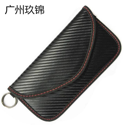 New foreign trade explosion 6 inch anti-radiation mobile phone signal shielding bag carbon fiber car shielding key bag