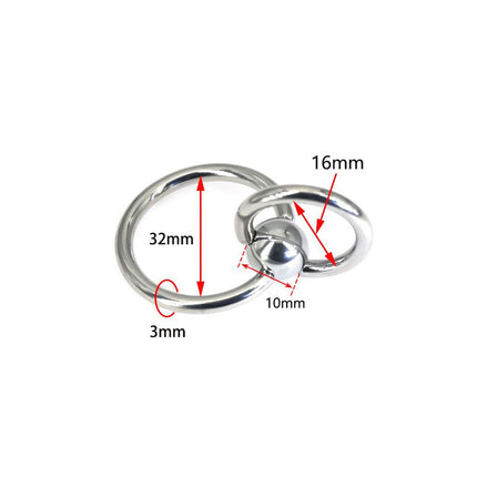 24/28mm Piercing Jewelry Shady Ring Collar Double Ring Pure Titanium Steel Male Piercing Large Inner Diameter Piercing Jewelry PA Ring