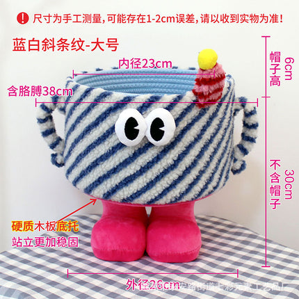 Cartoon Bigfoot Little Monster Storage Basket for Miscellaneous Snacks Large Dopamine Lamb Velvet Cute Storage Basket