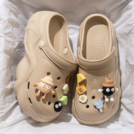 Heightening Thick-Soled Clogs for Women in Summer, Breathable and Slippery, Non-Slip Eva Beach Toe-Toe Slippers for Women Wholesale