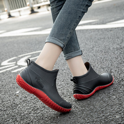 2026 Cross-Border Short-Tube Women's Outdoor Waterproof Rain Boots, Wear-Resistant Low-Top Rain Boots, Rubber Boots, Women's Water Shoes