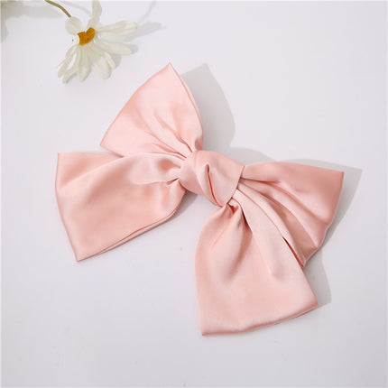 Yang Zi's Same Style Large Retro Ribbon Bow Hairpin for the Back of the Head, Super Fairy Elegant Hairpin Spring Clip Hair Accessory