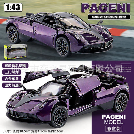 Cross-Border Popular 1:43 Three-Door Alloy Sports Car Model Kidsren's Pull-Back Toy Car Color Boxed Boy Toy Batch