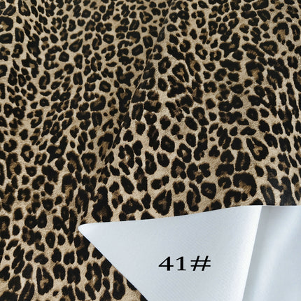 Pu Leopard Print Leather Fabric Anime DIY Imitation Cotton Velvet Base Printed Crafts Home Furniture Artificial Leather Bags