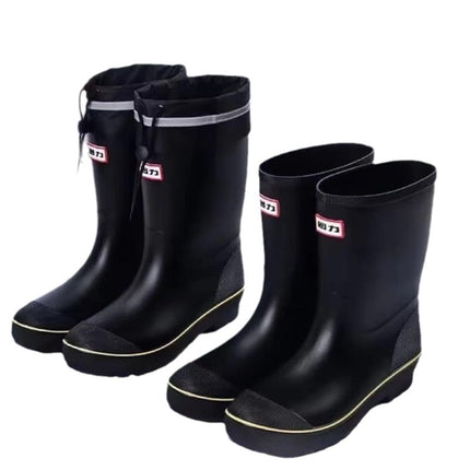 Pull-back Rain Boots 589 Men's Mid-tube Outdoor Rain Boots Fishing Car Wash Special Water Shoes Rider Drawstring Non-slip Rubber Shoes