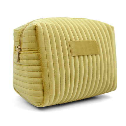 Etsy Cross-Border Popular Embroidered Striped Velvet Makeup Bag, High-Quality, Soft and Skin-Friendly Cosmetic Storage Bag