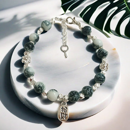 New Chinese-Style Ancient Beaded Elastic String Bracelet, Sweet Girl's Glass Bracelet, Night Market Stall, Cross-Border Live Broadcast Jewelry