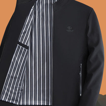 [Cross-Border Wholesale] Men's Stand-Up Collar Jacket Autumn and Winter Casual Middle-Aged and Elderly Dad Spring & Fall High-End Men's Jacket