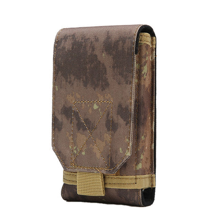 EDC mobile phone bag multi-functional camouflage waist bag 6 inch large screen mobile phone case outdoor tactical mobile phone hanging bag waist bag