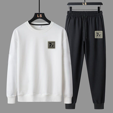 Spring and Autumn Men's Casual Sports suit Jacket Pants Crewneck Sweatshirt Long Sleeve Pants Sports suit Set