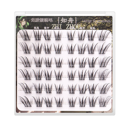 [6 Rows of Glue-Free] New Chinese Style Qingqiu Fox New Soft New Fox False Eyelashes Natural Photogenic Oblique Flying Style