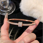 Full diamond small waist bracelet [rose gold]-titanium steel