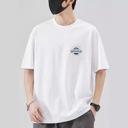 100% Pure Cotton Short-Sleeved T-Shirt for Men 2026 New Summer Design Niche Trendy Versatile Loose T-Shirt Top