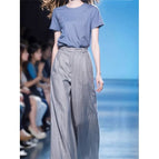 Gray wide leg pants / S