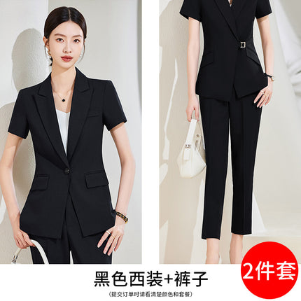 Grey Business Suit suit Women's Summer High-end Hotel Front Desk Manager Dress Jewelry Store Work Suit