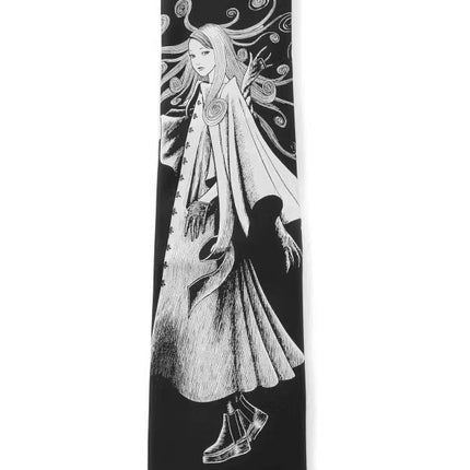 Yamamoto Print Junji Ito Unisex Comic Tie Black in Stock