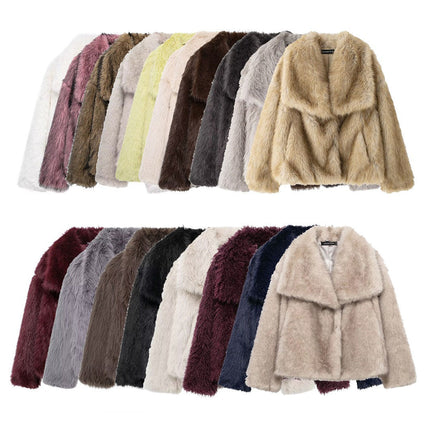 SAW AliExpress Independent Station Women's Wear European and American Style Artificial Fur Effect Short Coat 4360 240 712