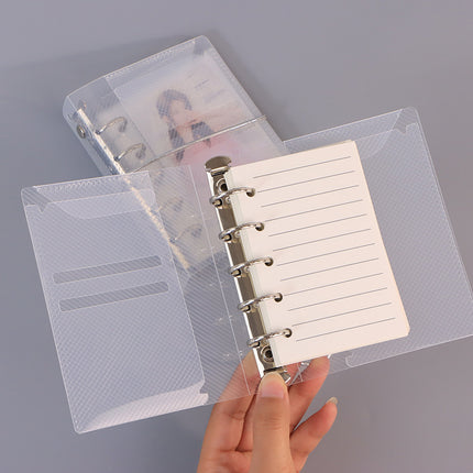 M5 Transparent Twill Binder Simple Hand Ledger Band PP Transparent Case Five Hole Removable Case in stock Wholesale