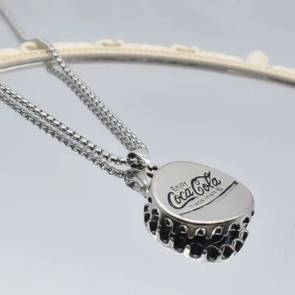 Coke bottle cap sweater chain men's and women's trend personality long high sense pendant European and American hip hop accessories necklace wholesale